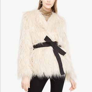 NWOT Ann Taylor Shaggy Faux Fur Coat